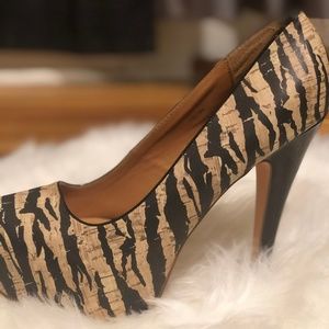Charlotte Russe zebra print pumps. Like New. Size9